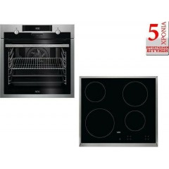 AEG BEE431310M + HK624000XB Φούρνος άνω Πάγκου 71lt με Κεραμικές Εστίες Π59.5εκ. Inox